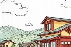 旅行攻略定制封面，摊开的地图与车票